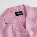 Blusas femininas bordadas de algodão slim fit jaqueta camisa
